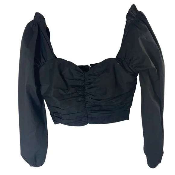 LOVERS & FRIENDS Octavia Crop Top Cotton Black Size M - Picture 4 of 6